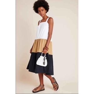 Maeve Anthropologie Ashleigh Colorblock Tiered Dress NWT
